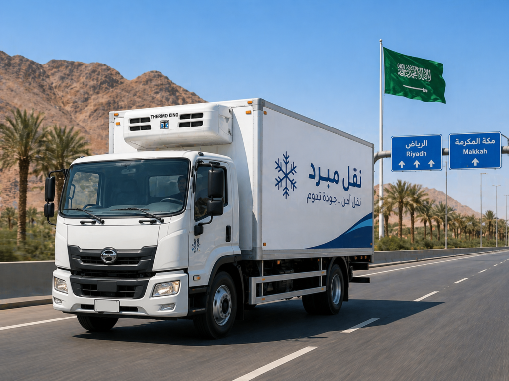 شاحنة تبريد أثناء السير داخل المملكة
