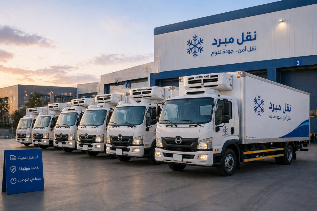 أسطول سيارات نقل مبرد جاهز للعمل
